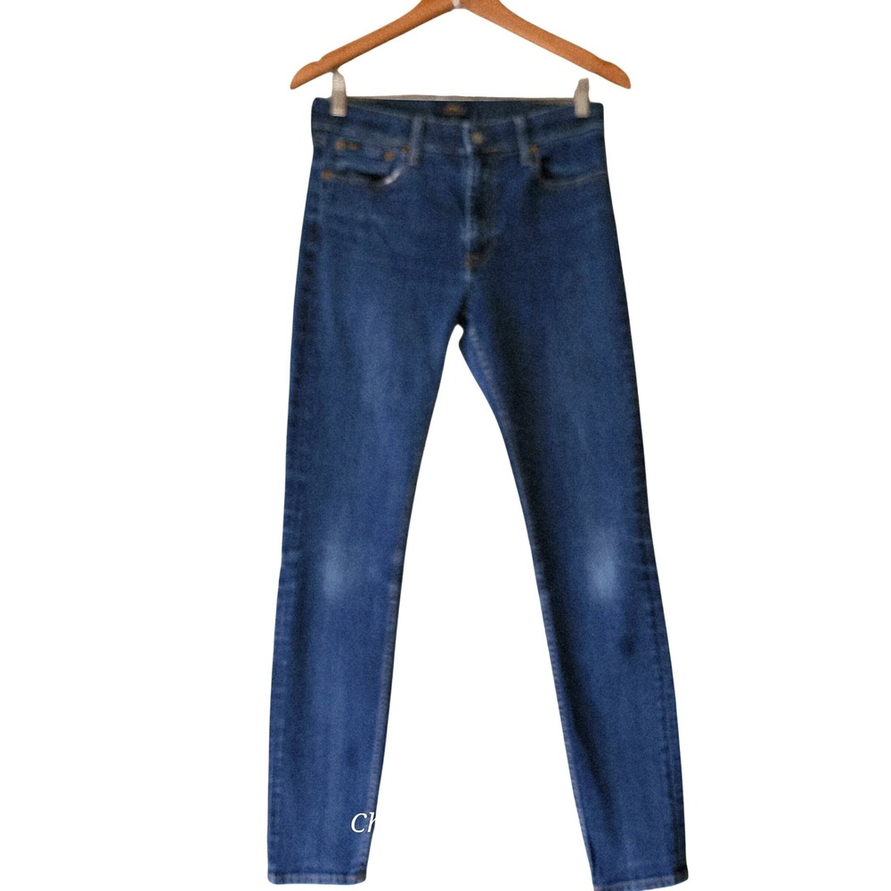Polo Ralph Lauren The Tompkins Mid Rise Skinny Indigo Blue Jeans 28 Modern Prep